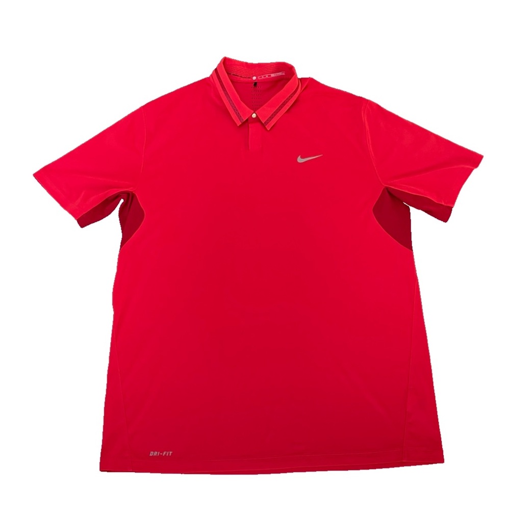 Tiger Woods Red Nike DriFit Golf Shirt Size XL